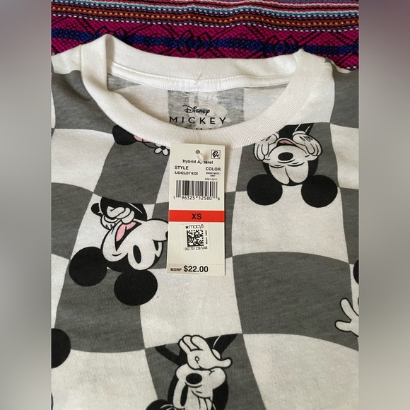 Disney Mickey Mouse Gray and White Checkered Tee - Picture 8 of 10